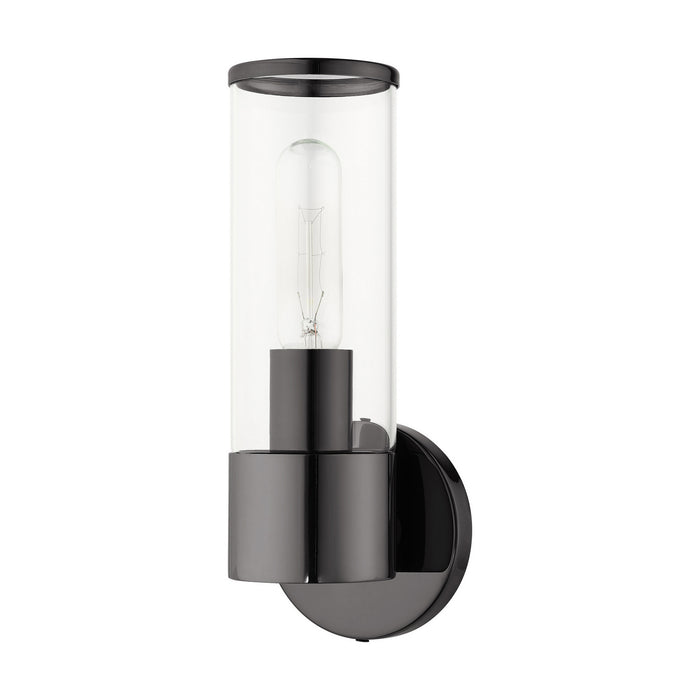 One Light Wall Sconce from the Bancroft collection in Black Chrome finish