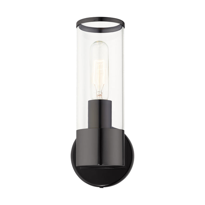 One Light Wall Sconce from the Bancroft collection in Black Chrome finish