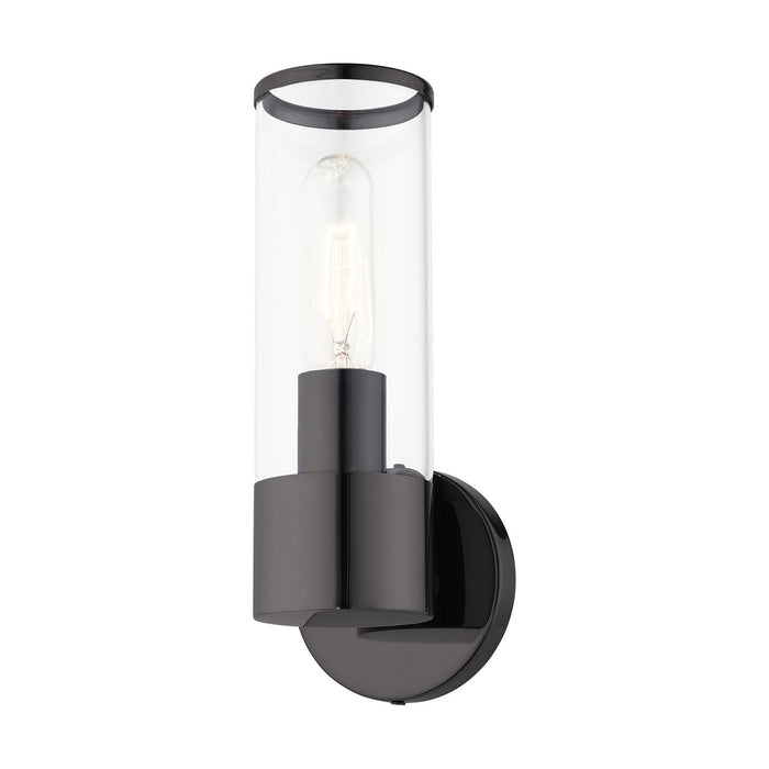 One Light Wall Sconce from the Bancroft collection in Black Chrome finish