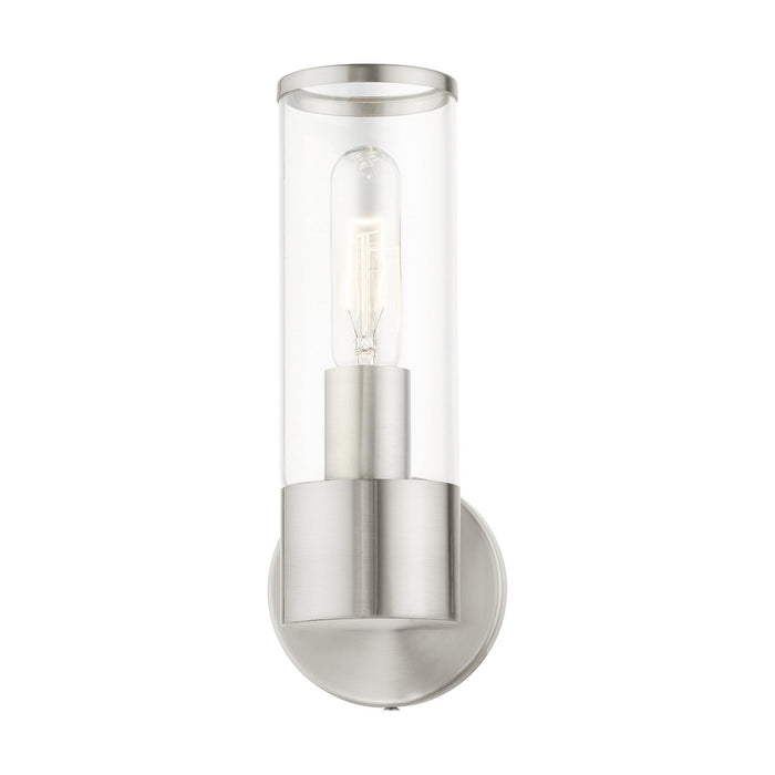 One Light Wall Sconce from the Bancroft collection in Brushed Nickel finish