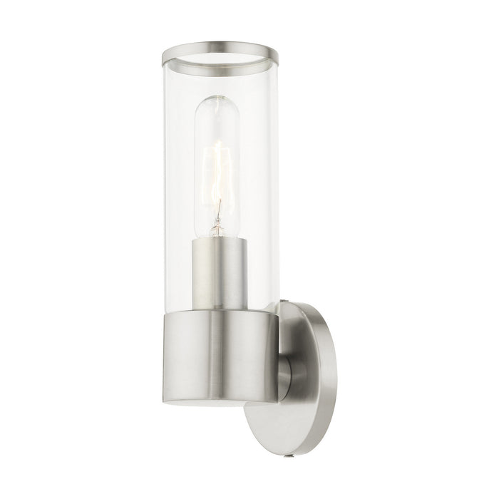 One Light Wall Sconce from the Bancroft collection in Brushed Nickel finish