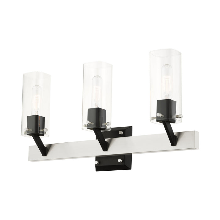 Three Light Vanity from the Beckett collection in Brushed Nickel finish