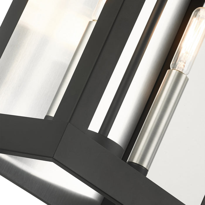 Two Light Outdoor Wall Lantern from the York collection in Black finish