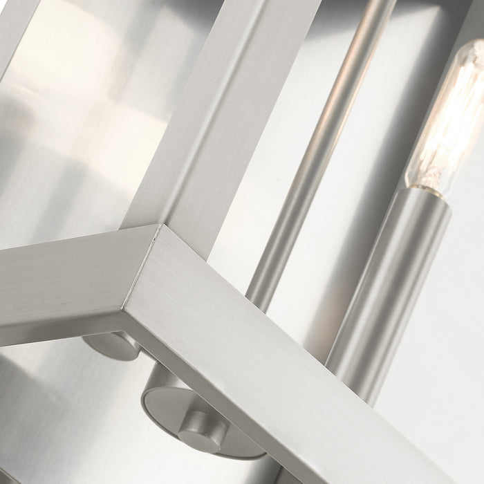 Two Light Outdoor Wall Lantern from the York collection in Brushed Nickel finish