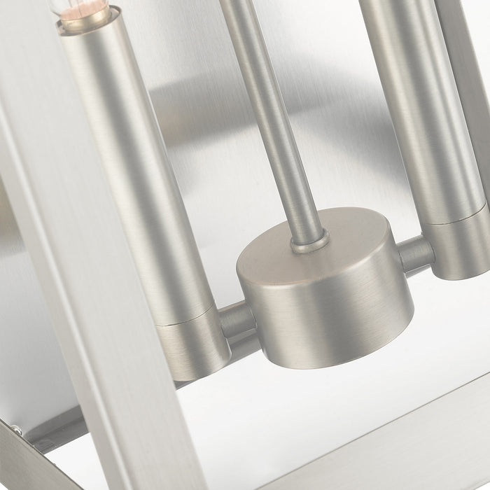 Two Light Outdoor Wall Lantern from the York collection in Brushed Nickel finish