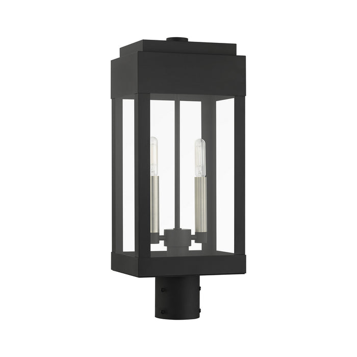 Two Light Outdoor Post Top Lantern from the York collection in Black finish