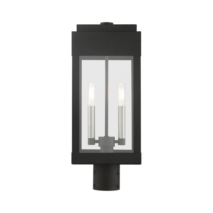 Two Light Outdoor Post Top Lantern from the York collection in Black finish
