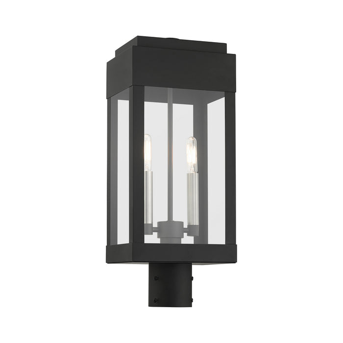 Two Light Outdoor Post Top Lantern from the York collection in Black finish