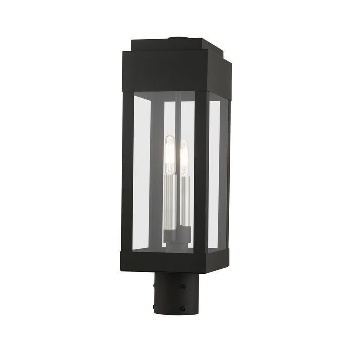 Two Light Outdoor Post Top Lantern from the York collection in Black finish