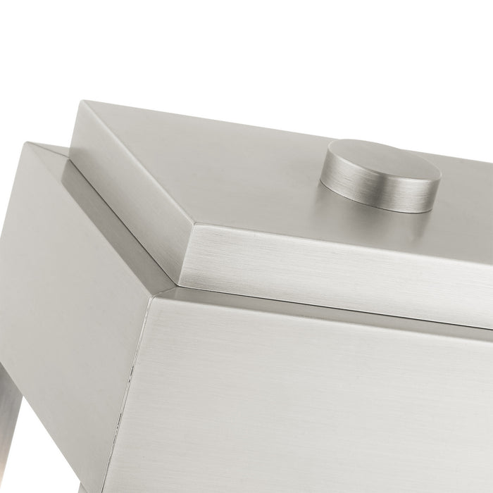 Two Light Outdoor Post Top Lantern from the York collection in Brushed Nickel finish