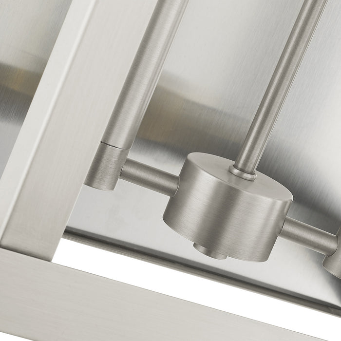 Two Light Outdoor Wall Lantern from the York collection in Brushed Nickel finish