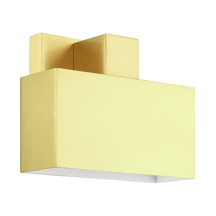 One Light Outdoor Wall Sconce from the Lynx collection in Satin Brass finish