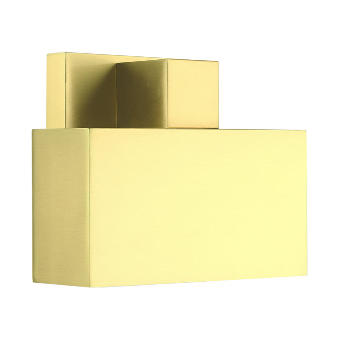 One Light Outdoor Wall Sconce from the Lynx collection in Satin Brass finish