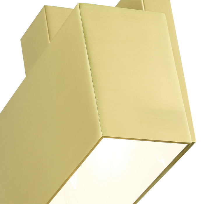One Light Outdoor Wall Sconce from the Lynx collection in Satin Brass finish