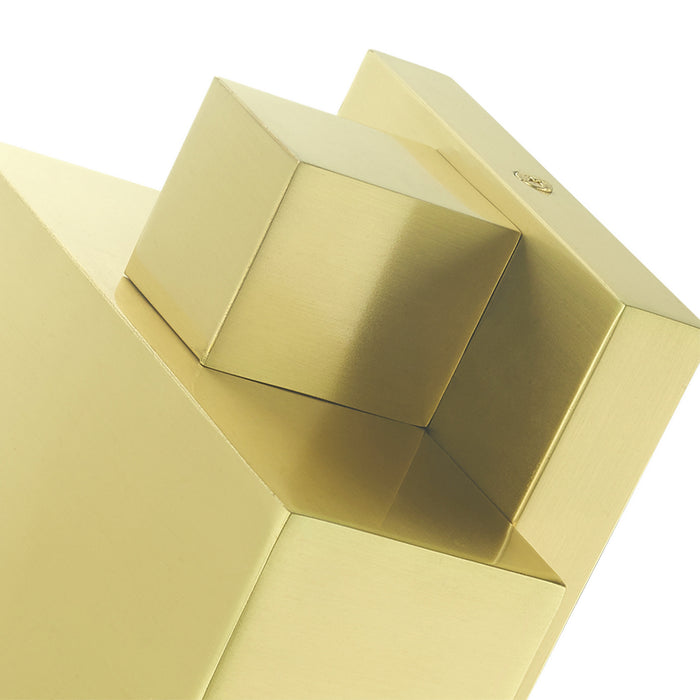 One Light Outdoor Wall Sconce from the Lynx collection in Satin Brass finish