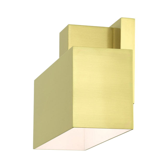 One Light Outdoor Wall Sconce from the Lynx collection in Satin Brass finish