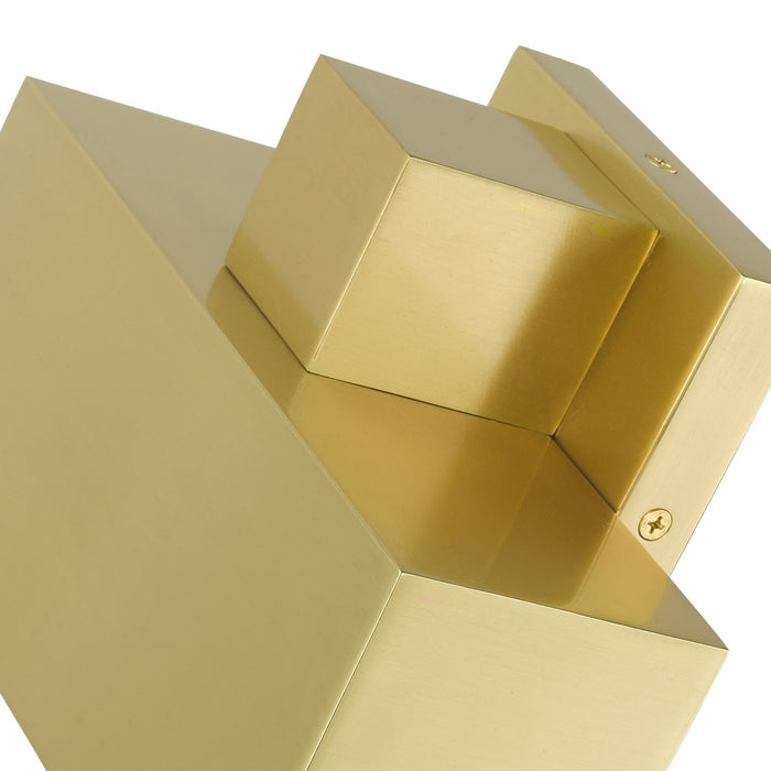 One Light Outdoor Wall Sconce from the Lynx collection in Satin Brass finish