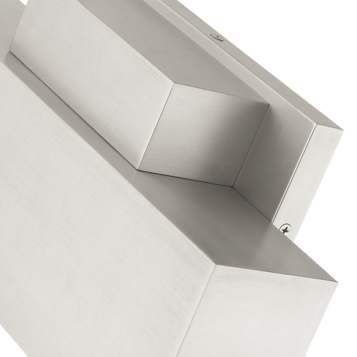 Two Light Outdoor Wall Sconce from the Lynx collection in Brushed Nickel finish