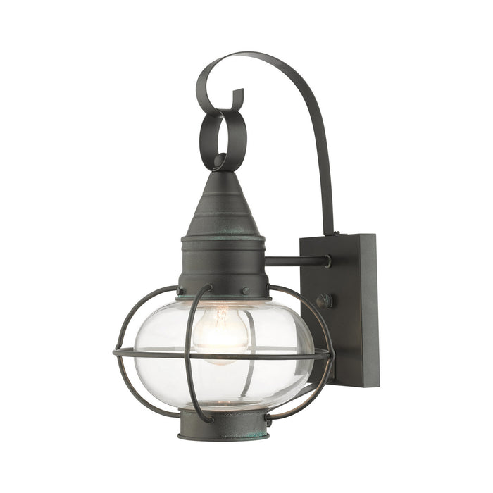 One Light Outdoor Wall Lantern from the Newburyport collection in Charcoal finish