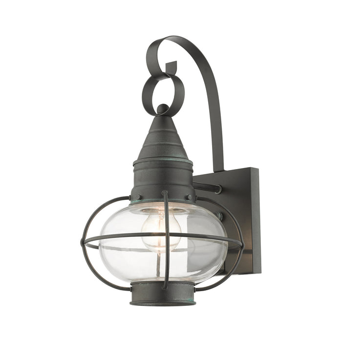 One Light Outdoor Wall Lantern from the Newburyport collection in Charcoal finish