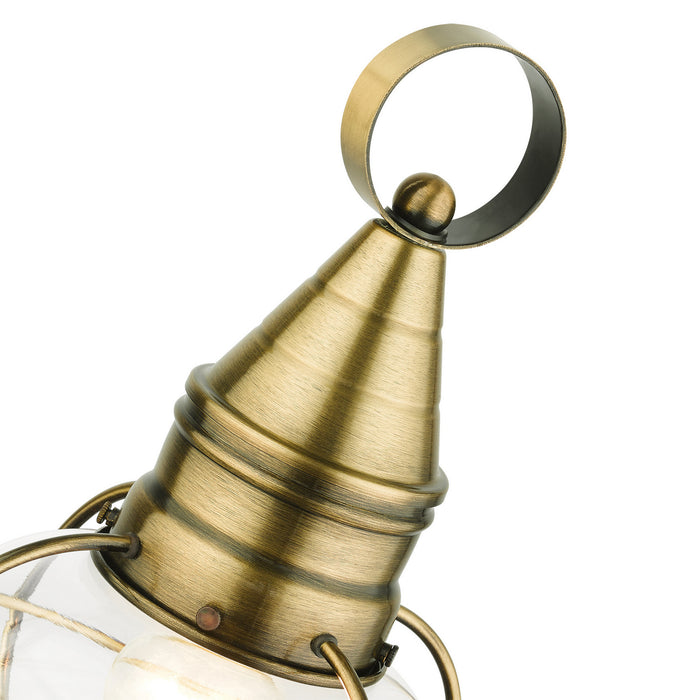 One Light Outdoor Post Top Lantern from the Newburyport collection in Antique Brass finish