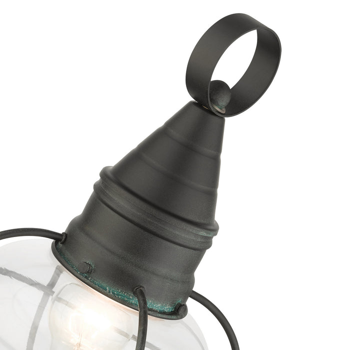 One Light Outdoor Post Top Lantern from the Newburyport collection in Charcoal finish