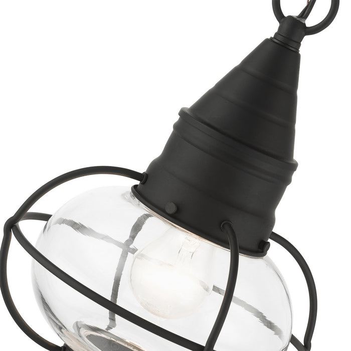 One Light Outdoor Pendant from the Newburyport collection in Black finish