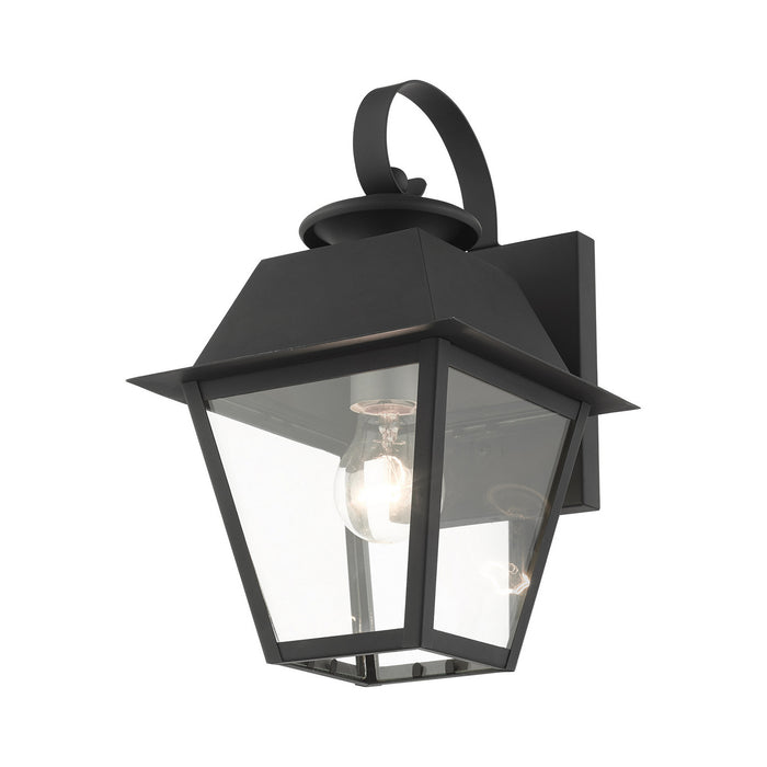 One Light Outdoor Wall Lantern from the Mansfield collection in Black finish