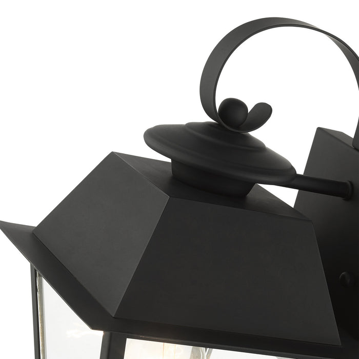 One Light Outdoor Wall Lantern from the Mansfield collection in Black finish