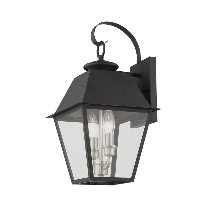 Two Light Outdoor Wall Lantern from the Mansfield collection in Black finish