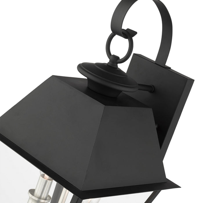 Two Light Outdoor Wall Lantern from the Mansfield collection in Black finish