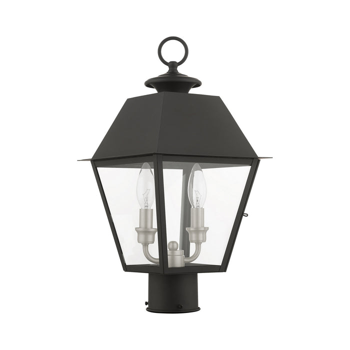 Two Light Outdoor Post Top Lantern from the Mansfield collection in Black finish