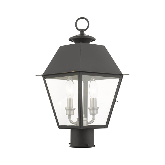 Two Light Outdoor Post Top Lantern from the Mansfield collection in Black finish