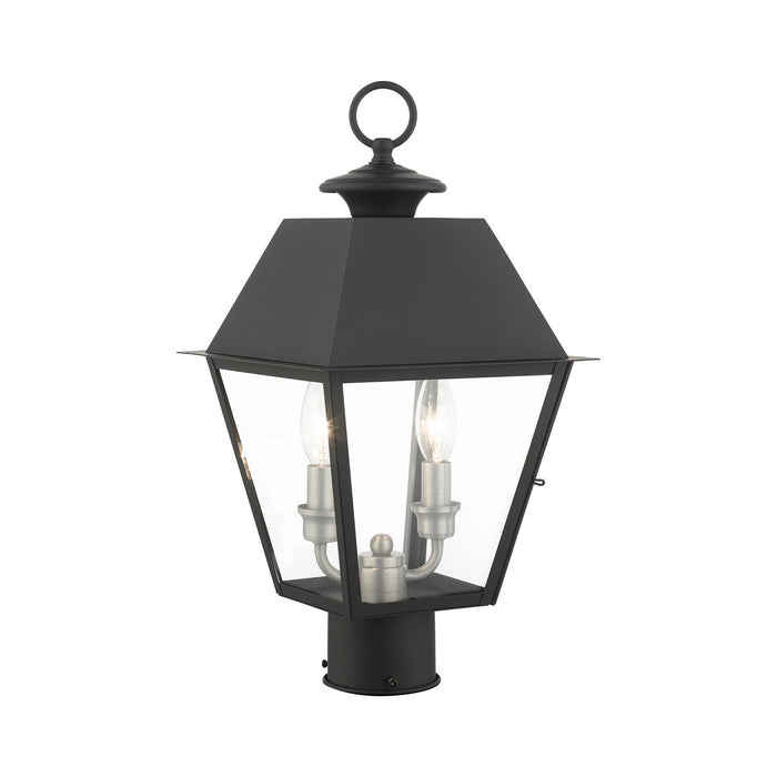 Two Light Outdoor Post Top Lantern from the Mansfield collection in Black finish