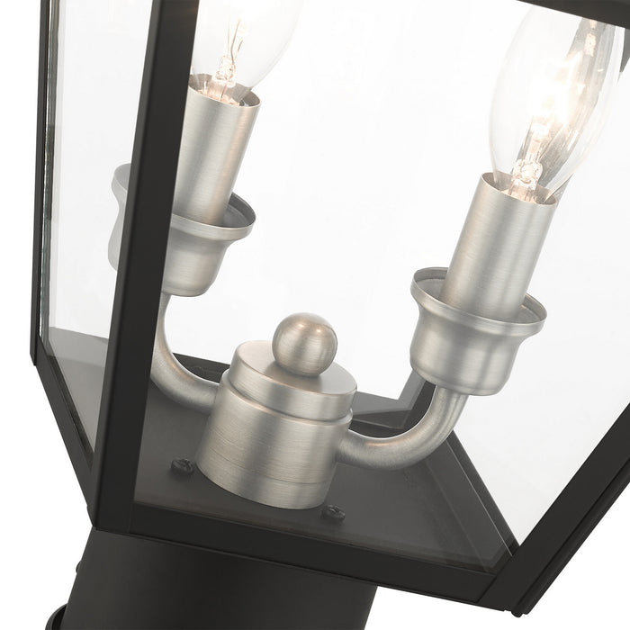 Two Light Outdoor Post Top Lantern from the Mansfield collection in Black finish