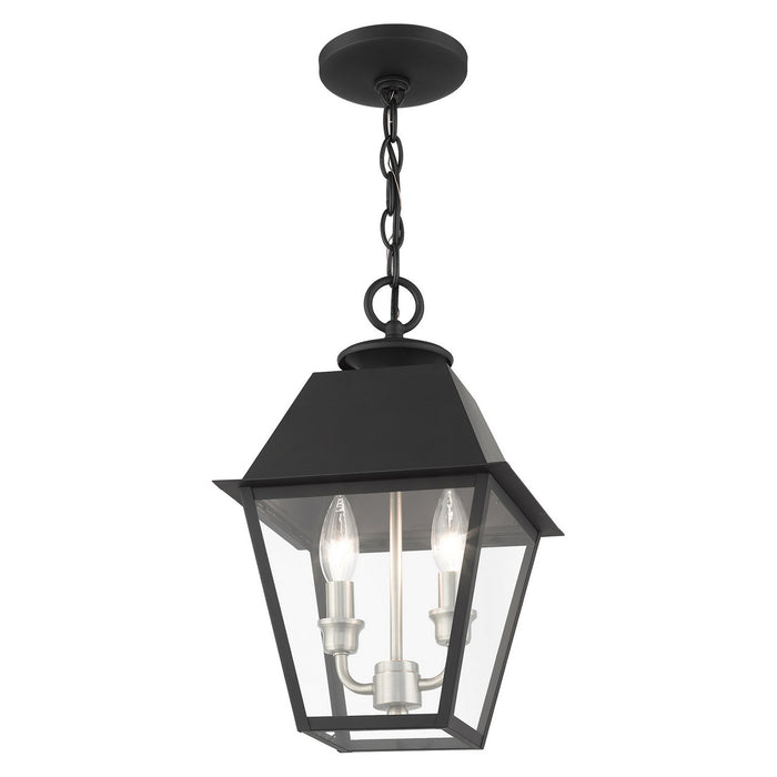 Two Light Outdoor Pendant from the Mansfield collection in Black finish