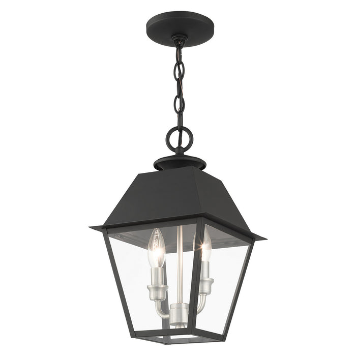 Two Light Outdoor Pendant from the Mansfield collection in Black finish