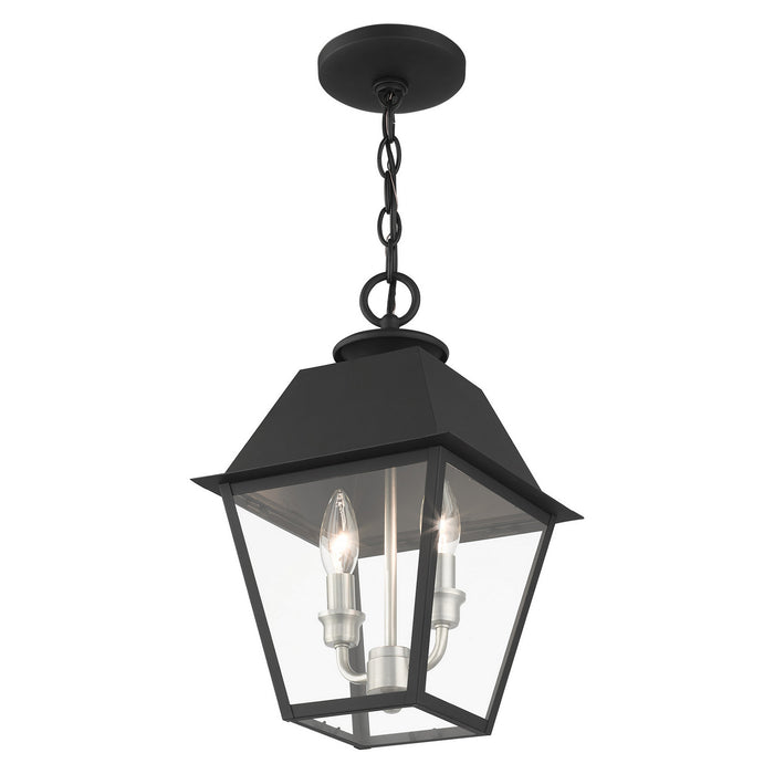 Two Light Outdoor Pendant from the Mansfield collection in Black finish