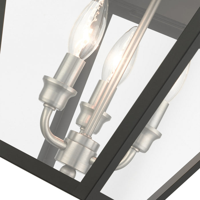 Three Light Outdoor Pendant from the Mansfield collection in Black finish