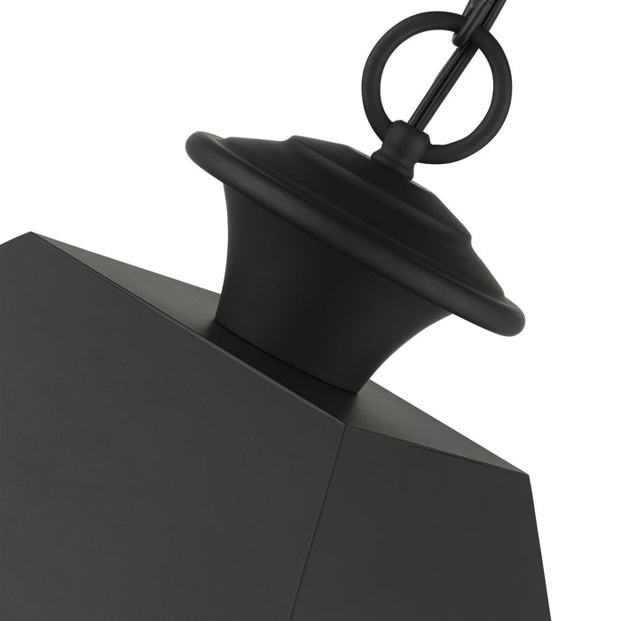Three Light Outdoor Pendant from the Mansfield collection in Black finish