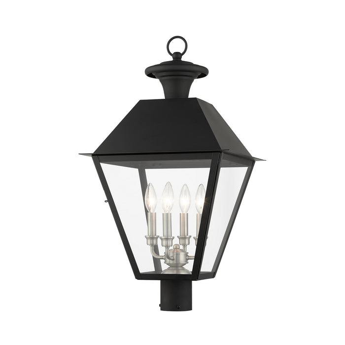 Four Light Outdoor Post Top Lantern from the Mansfield collection in Black finish
