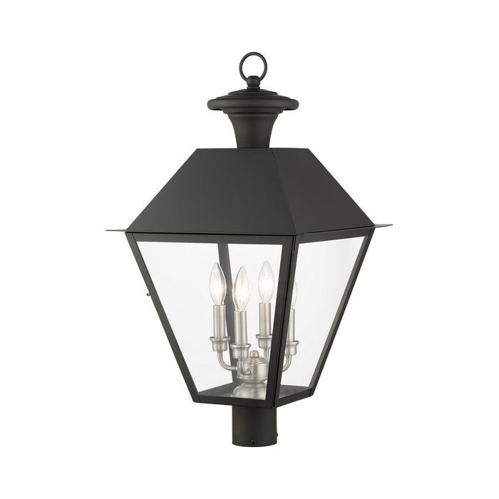 Four Light Outdoor Post Top Lantern from the Mansfield collection in Black finish