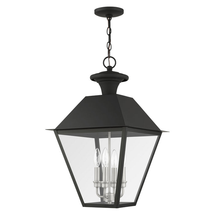 Four Light Outdoor Pendant from the Mansfield collection in Black finish