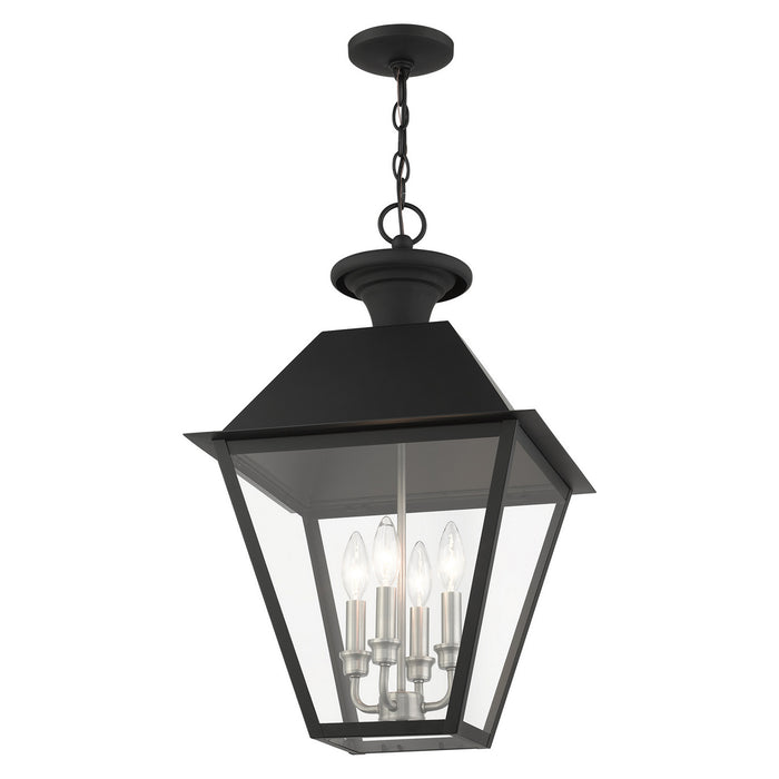 Four Light Outdoor Pendant from the Mansfield collection in Black finish