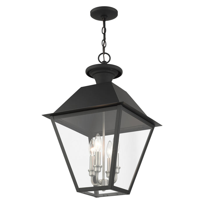 Four Light Outdoor Pendant from the Mansfield collection in Black finish