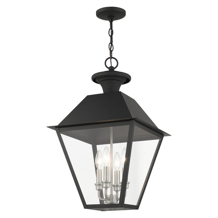 Four Light Outdoor Pendant from the Mansfield collection in Black finish