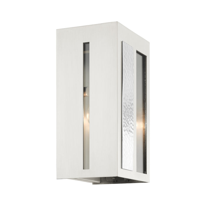 One Light Outdoor Wall Lantern from the Lafayette collection in Brushed Nickel finish