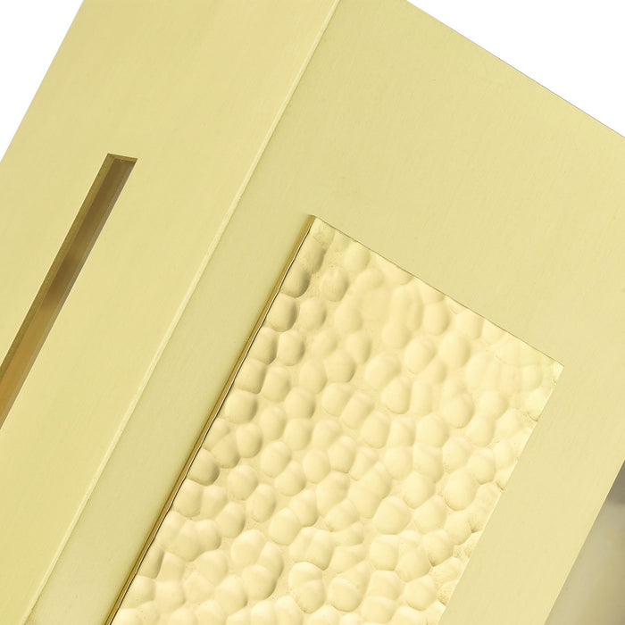 One Light Outdoor Wall Lantern from the Lafayette collection in Satin Brass finish