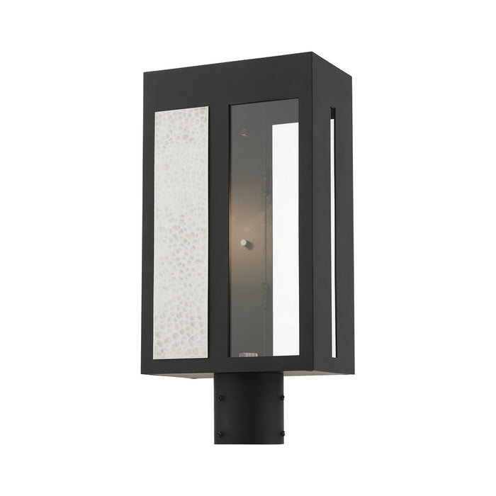 One Light Outdoor Post Top Lantern from the Lafayette collection in Black finish