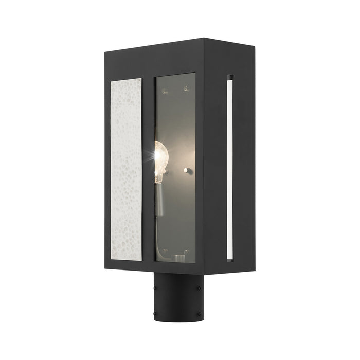 One Light Outdoor Post Top Lantern from the Lafayette collection in Black finish